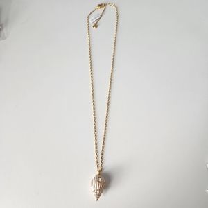 BRIGHTON PARADISE COVE conch shell seashell crystal GOLD NECKLACE $90 nautical